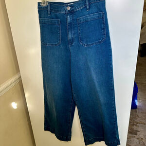 Women's Jessica Simpson Blue Wide Leg Cropped Jeans Size 8